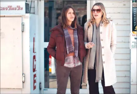  ?? Associated Press photo ?? This photo provided by Fox Searchligh­t Pictures shows, Lola Kirke, left, as Tracy, and Greta Gerwig, as Brooke, in a scene from “Mistress America.”