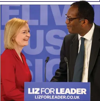  ?? ?? ALLIES: Tory leadership hopeful Liz Truss with her possible future Chancellor Kwasi Kwarteng