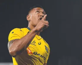  ?? Picture: AAP ?? CONTROVERS­IAL: Wallabies fullback Israel Folau’s says he will be voting “no” in the same-sex marriage postal survey.