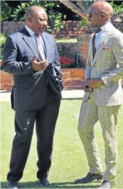  ?? /GCIS ?? Checks and balances: Deputy President Cyril Ramaphosa, left, in conversati­on with Finance Minister Malusi Gigaba.