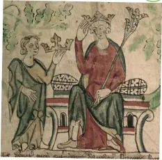  ??  ?? Edward II, with hands like flippers, receiving the English crown