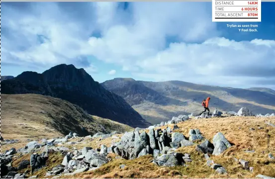  ??  ?? Tryfan as seen from Y Foel Goch.