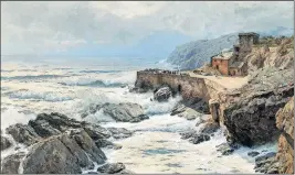  ?? [ Dorotheum ] ?? Alfred Zoff (Graz, 1852 bis 1927): Riviera, Brandung bei Boccadasse, 1889, Öl auf Leinwand.