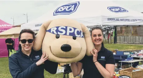  ?? ?? Trustees Beth Cronin (left) and Rebecca Furness at the RSPCA fun day at Seaburn.