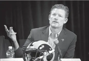  ?? Al Seib Los Angeles Times ?? RAMS GENERAL MANAGER Les Snead has many contract issues to deal with, none more important than that of defensive lineman Aaron Donald. “It is a major priority, as it always will be until we get it done,” he says.