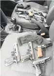  ??  ?? CITY law enforcemen­t retrieved 12 firearms from a suspect near Dunoon yesterday.