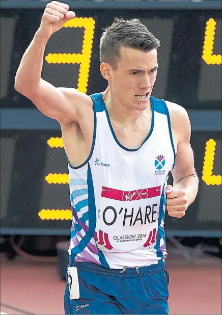  ??  ?? MAKING A FIST OF IT: Chris O’Hare fell short of the medals at Glasgow 2014, but he’s determined to succeed in Beijing.