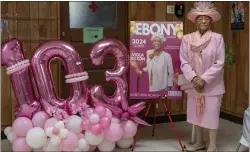  ?? PHOTOS COURTESY OF LAURA BLENMAN ?? Decked out in shades of her favorite color pink, Viola Kilson, a resident of Chester for 93years, celebrated her 103rd birthday recently surrounded by family and friends.