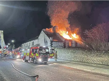  ?? ?? Images of Whitburn Lodge fire. Photos by Tyne and Wear Fire and Rescue Service (TWFRS)