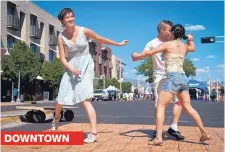  ?? MARLA BROSE/JOURNAL ?? Carolyn Roloff, left, dances with other swing dancers in the middle of Central Avenune during the Route 66 Summerfest in 2016.