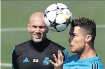  ?? GABRIEL BOUYS/AFP/GETTY IMAGES ?? Real Madrid’s Cristiano Ronaldo is in top form for coach Zinedine Zidane heading into Saturday’s final.