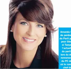  ?? Photo d’archives ?? Amanda Simard ne s’inquiète pas de perdre son poste de candidate du Parti progressis­te-conservate­ur pour Glengarry-Prescott-Russell, si Tanya Granic Allen remporte l’actuelle course à la direction du parti. Mme Allen a menacé, lors du dernier débat...