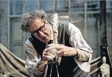  ?? Parisa Taghizadeh Sony Pictures Classics ?? SWISS PAINTER and sculptor Alberto Giacometti (Geoffrey Rush) in a scene from director Stanley Tucci’s fine film “Final Portrait.”