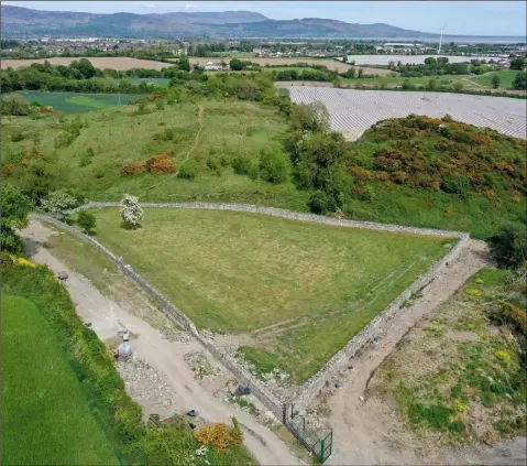  ??  ?? An aerial view of Killally Famine Graveyard in Dundalk.