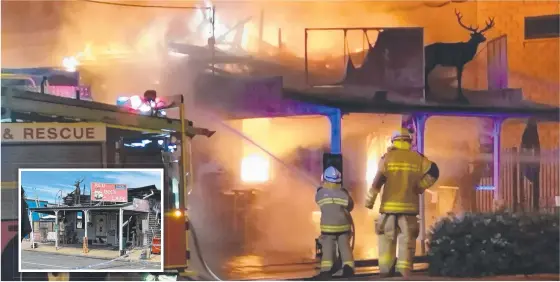  ?? Picture: Callan Lewis Photograph­y ?? UP IN SMOKE: The Red Deer Cafe in Esk was destroyed by fire in the early hours of Sunday morning.