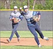  ??  ?? Third baseman Brody Cobb looks to make a throw across the diamond during the Lookout Valley Yellow Jacket Classic last week.