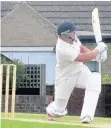  ??  ?? Elliot Morley who smashed 36 for Shepshed 2nds versus Kegworth 2nds. Picture courtesy of Alan Gibson.