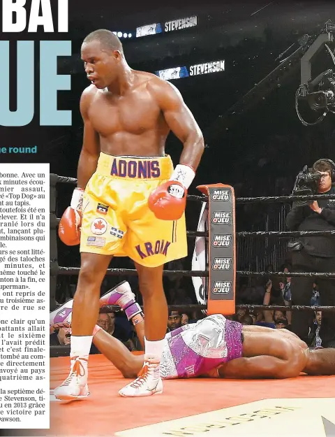  ??  ?? Adonis Stevenson a envoyé au tapis pour de bon Thomas Williams au quatrième round.