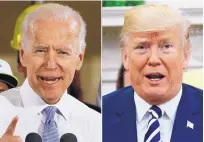  ?? ASSOCIATED PRESS ?? Former Vice President Joe Biden and President Donald Trump trade fighting words this week over the president’s tweets and past actions.