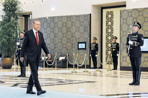  ?? ?? President Recep Tayyip Erdoğan attends the ninth summit of the Organizati­on of Turkic States at the Eternal City Convention Center in Samarkand, Uzbekistan, Nov. 11, 2022.