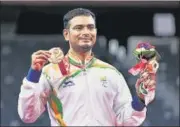  ?? PCI ?? India’s Manoj Sarkar won bronze in the same SL 3 category as Pramod Bhagat after beating home favourite Daisuke Fujihara.