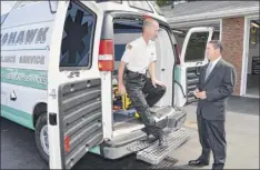  ?? John Carl D’annibale / Times Union ?? Mohawk Ambulance’s 2012 director of field operations Scott Castelli, left, and current President James P. Mcpartlon III.