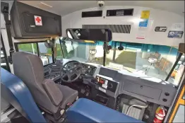  ?? Dan Watson/The Signal ?? The interior of the first of three new propane-powered buses, which arrived at the Sulphur Springs Union School District headquarte­rs in Santa Clarita on Wednesday.