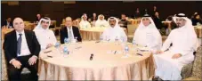  ?? PICTURES: Shaji Kayamkulam ?? Sheikh Nawaf (second right), Hussein (left), al-Muftah (second left) among other dignitarie­s at the opening session of the ‘Energy Workshop’ organised by Doha Insurance Group in associatio­n with Price Forbes at The Westin Doha Hotel yesterday. Right: Insurance experts from C V Starr, Munich Re among others at the event.