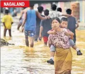  ?? RAJ K RAJ, HT FILE/PTI FILE/AFP FILE ?? NAGALAND (Clockwise from top) Rescue personnel evacuate people from Kerala’s floodhit Alappuzha district in midAugust; A woman wades through a flooded street with her child in Nagaland in the beginning of August; and people use a cart to move out of a flooded locality in Uttar Pradesh’s Mathura following heavy rain earlier in July.