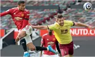  ?? AP ?? United’s Mason Greenwood (left) attempts to score during the Premier League match against Burnley. —