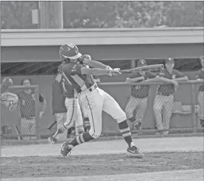  ?? TONY LENAHAN/THE Saline Courier ?? Bryant Jr. Black Sox batter Blaine Sears takes a cut in a game earlier this season. The Jr. Sox went 1-2 in pool play at the Five-tool Tournament in Northwest Arkansas.