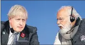  ?? GETTY IMAGES ?? Prime Minister Narendra Modi and his British counterpar­t Boris Johnson at the COP26 summit in Glasgow in 2021