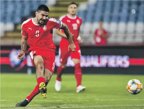  ?? AFP ?? Serbia’s Aleksandar Mitrovic during the Euro 2020 qualificat­ion match against Lithuania