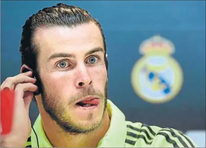  ?? JAVIER SORIANO / AFP ?? Gareth Bale en la rueda de prensa que ofreció ayer por la tarde en Valdebebas