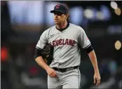  ?? LINDSEY WASSON – THE ASSOCIATED PRESS ?? Guardians pitcher Shane Bieber was 2-0in two starts this year and now he's headed for season-ending elbow surgery.