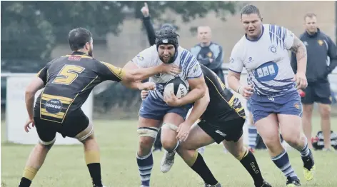  ?? PICTURE: MICK SUTTERBY ?? Chris Humphrey drives forward for the Lions against Derby.