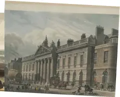  ??  ?? East India Docks and East India House, both London, illustrate­d 1808 and 1817 respective­ly