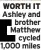  ?? ?? WORTH IT Ashley and brother Matthew cycled 1,000 miles