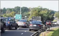  ?? Tyler Sizemore / Hearst Connecticu­t Media file photo ?? Traffic backs up from the Interstate 95 exit ramp southbound at Exit 3 in Greenwich during the morning rush hour on Oct. 10, 2018.