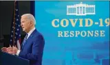  ?? AP ?? “Please, this is not politics, reinstate the mandate if you let it down,” President Joe Biden said in asking state and local leaders to reinstate maskwearin­g.