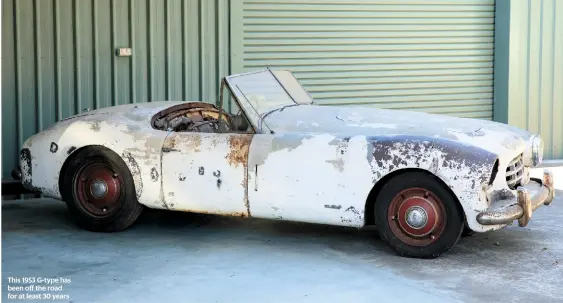  ??  ?? This 1953 G-type has been off the road for at least 30 years