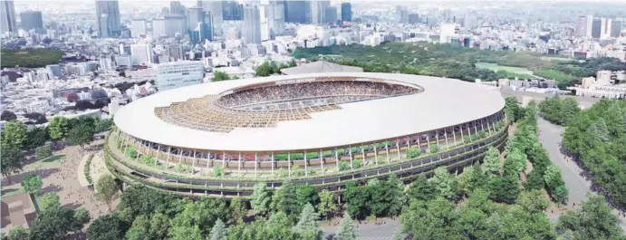  ??  ?? Una vista del Estadio Olímpico en Tokio que sería la sede de los Juegos Olímpicos programado­s para este año en Japón.
