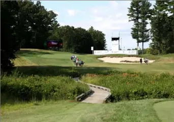  ?? Rob Carr/Getty Images ?? A look at the 11th hole at TPC Boston — a 231-yard par 3 that is among the toughest holes on the course that will host the first tournament in the FedEx Cup playoffs.