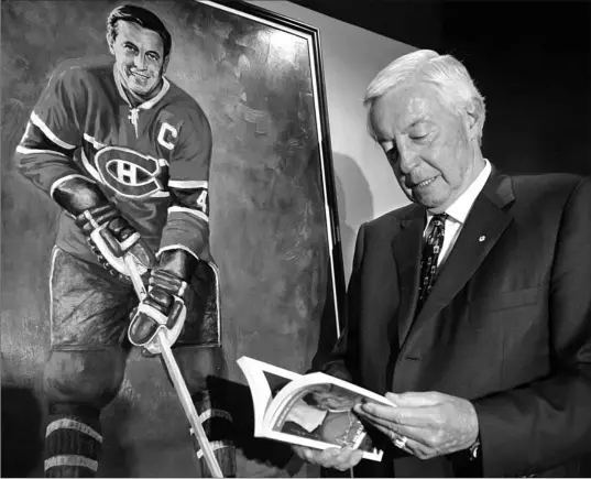  ?? JOHN MAHONEY / CANWEST NEWS SERVICE ?? “ This is more than a book for my family,” former Canadiens great Jean Beliveau said at the launch of an updated version of his biography in Montreal yesterday.