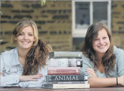  ??  ?? OUTSTANDIN­G: Skipton Girls’ High School pupils Beth Smith and Stephanie Ford each got 15 GCSES at A*