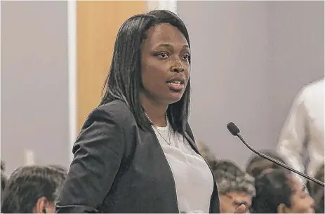  ??  ?? Chicago Public Schools Chief Education Officer Janice Jackson notes that recent research shows that African- American students in Chicago are outperform­ing their counterpar­ts elsewhere in the state.