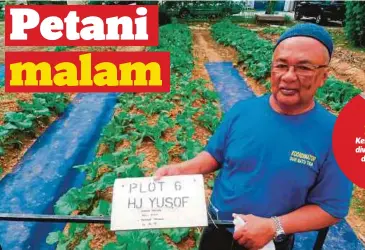  ??  ?? MOHD Yusof menunjukka­n hasil tanamannya di batas kebun komuniti Seksyen 17, Shah Alam.