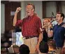  ??  ?? Bill Green, Falls Creek music director from 1991-2004, leads worship in this 2004 photo at the Baptist camp and conference center near Davis.