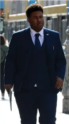  ??  ?? Leon Diop at the Four Courts yesterday. Photo: Collins Courts