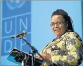  ?? Picture: MARTIN RHODES ?? UPBEAT: Environmen­tal Affairs Minister Edna Molewa